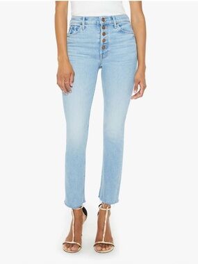 MOTHER The Pixie Dazzler Ankle Fray Jeans Size 27 Ivy League Cowboy NWT